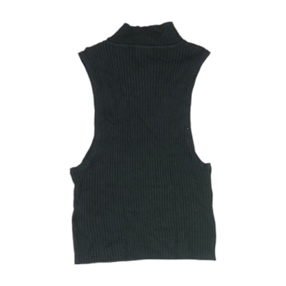 Black Solid Sleeveless Blouse