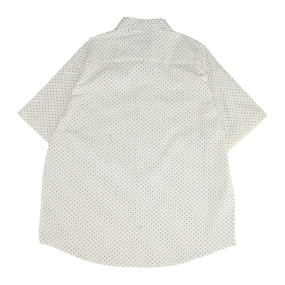 White Graphic Short Sleeve Button Down