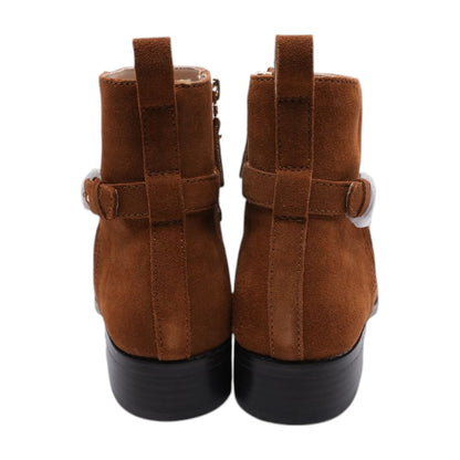 Brown Textile Boot Shoes