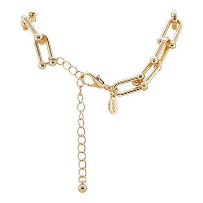 Gold Tone Paper Clip Chain Necklace