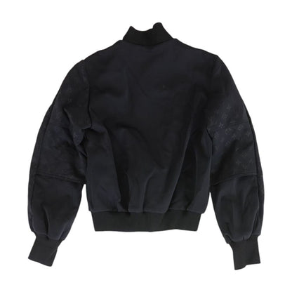 Black Monogram Embossed Bomber Jacket