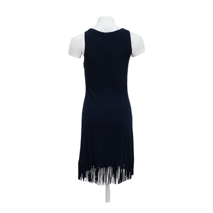 Navy Solid Midi Dress