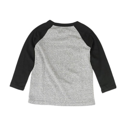 Gray Color Block Raglan T-Shirt