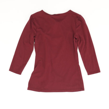 Burgundy Solid Long Sleeve Blouse