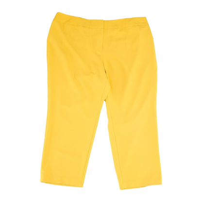 Yellow Solid Dress Pants