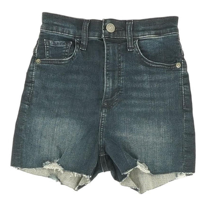 Navy Solid Denim Shorts