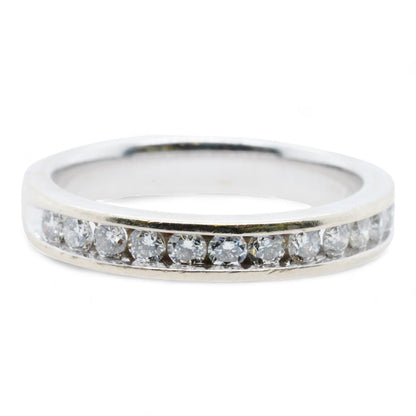 14K White Gold Channel Set Diamond Band