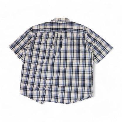 Blue Plaid Short Sleeve Button Down