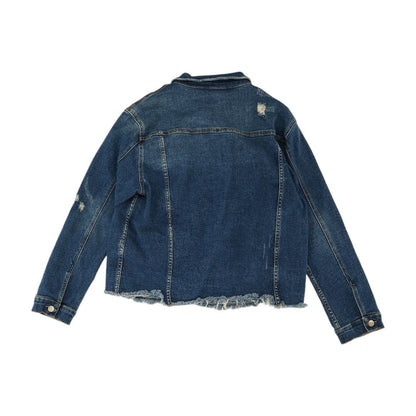 Blue Solid Denim Jacket