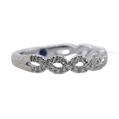 14K White Gold Braided Diamond Band