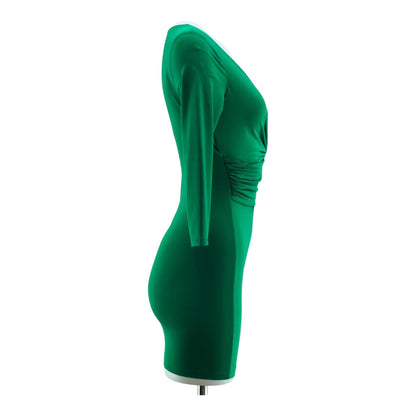 Green Solid Mini Dress