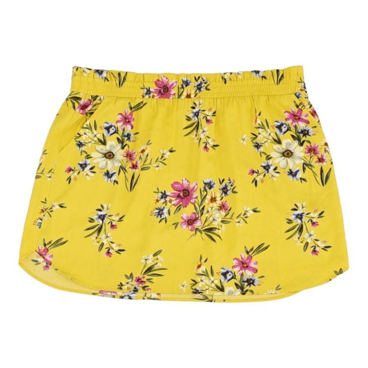 Yellow Floral Mini Skirt