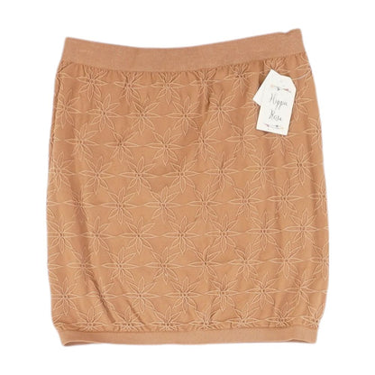 Brown Solid Mini Skirt