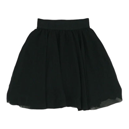 Black Solid Mini Skirt