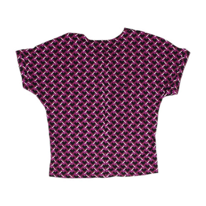 Magenta Graphic Short Sleeve Blouse