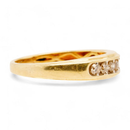 14K Gold Seven Stone Round Diamond Band