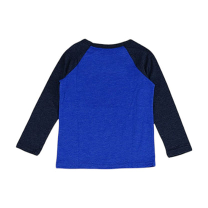 Blue Color Block Raglan T-Shirt