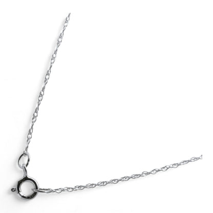 14K White Gold Diamond Cross Pendant Whisper Chain Necklace