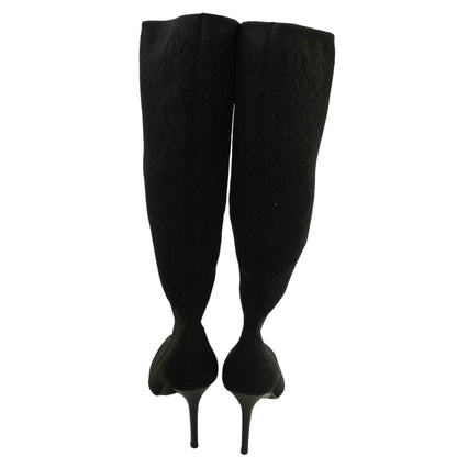 Vapour Black Knee High Boots