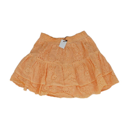 Orange Solid Mini Skirt