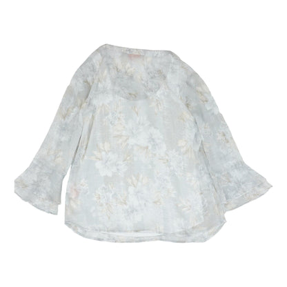 White Floral 3/4 Sleeve Blouse