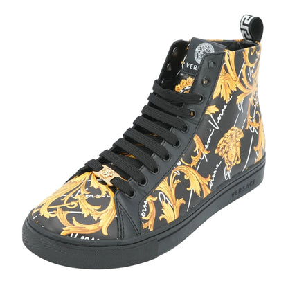 Baroque Medusa Leather High Top Sneakers