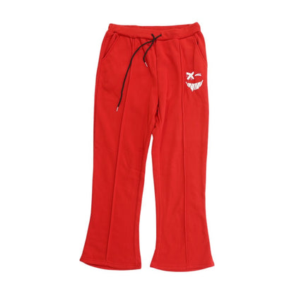 Red Solid Sweatpants Pants