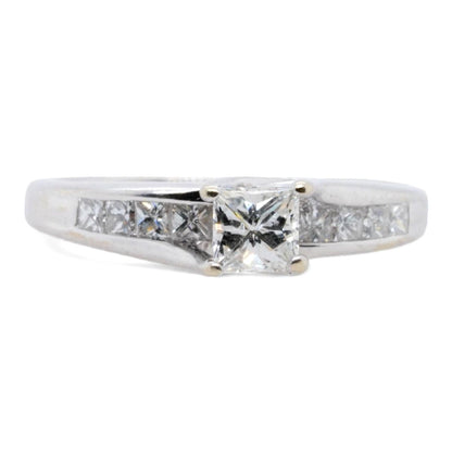 14K White Gold Princess Cut Diamond Engagement Ring