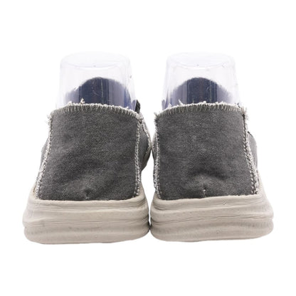 Gray Twill Slip On Shoes