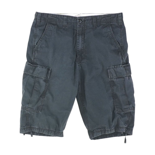 Black Solid Cargo Shorts