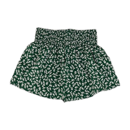 Green Floral Shorts