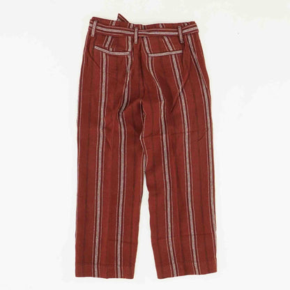 Burgundy Striped Capri Pants