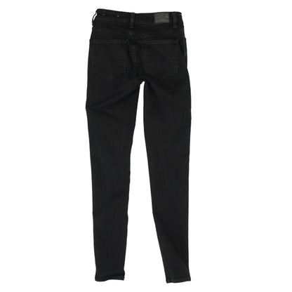 Black Solid High Rise Skinny Leg Jeans