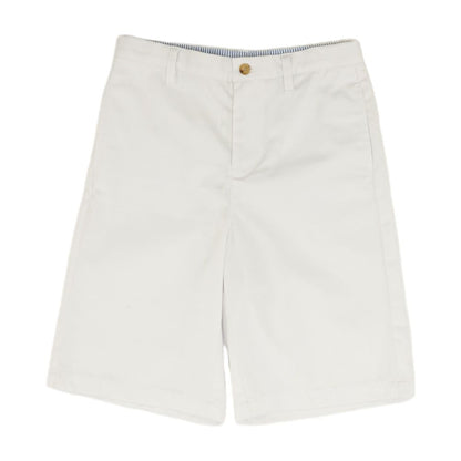 White Solid Chino Shorts