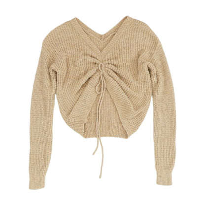 Nude Solid V-Neck Sweater