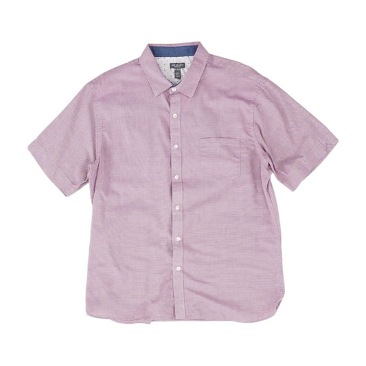 Mauve Solid Short Sleeve Button Down