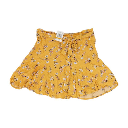 Yellow Floral Mini Skirt