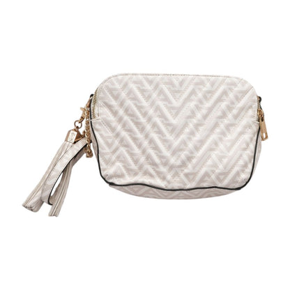 Ivory Polyester Crossbody Bag