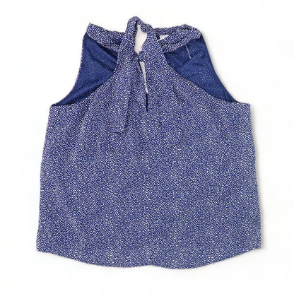 Navy Polka Dot Sleeveless Blouse