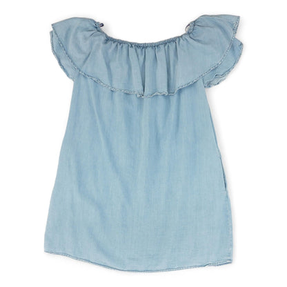 Blue Solid Short Sleeve Blouse