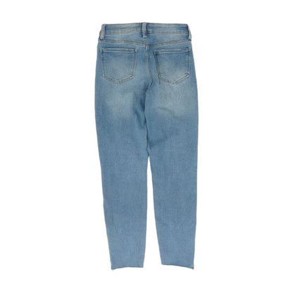 Blue Solid High Rise Skinny Leg Jeans