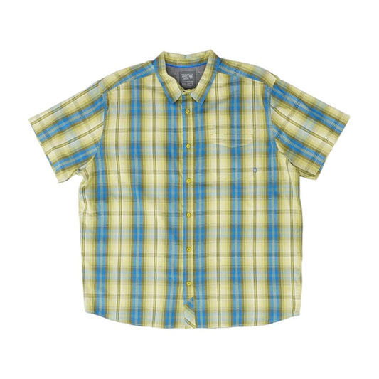 Green Plaid Short Sleeve Button Down