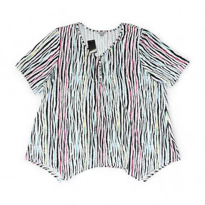 Multi Graphic V Neck Knit Top