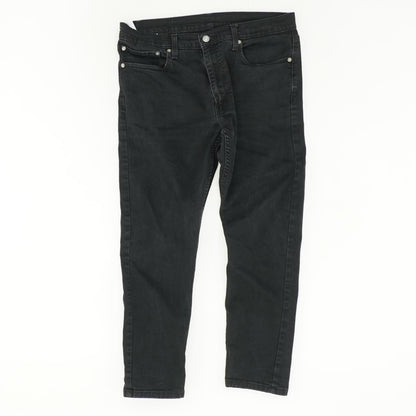 512 Black Solid Straight Jeans