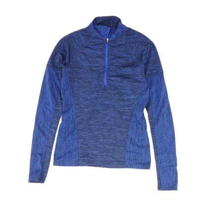 Blue Solid 1/4 Zip Pullover