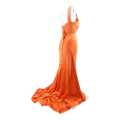 Orange Solid Maxi Dress