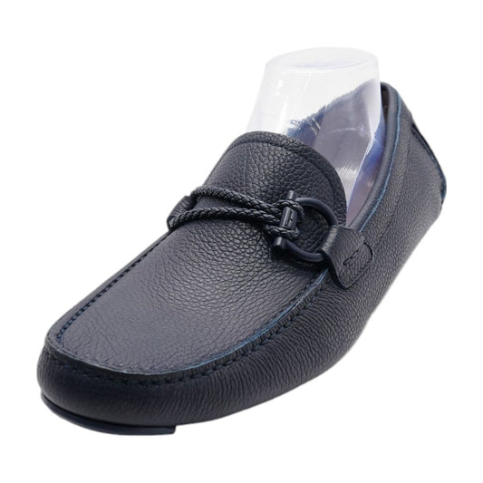 Navy Driver with Gancini Ornament Loafer