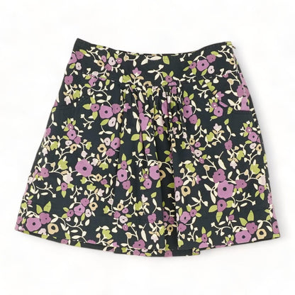 Navy Floral Mini Skirt