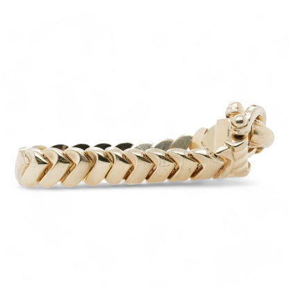 14K Gold Curved Chevron Link Bracelet