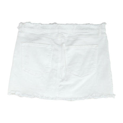 White Solid Mini Skirt